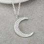 ELEGANZIA Crescent Moon Necklaces for Women Teens Girls Mom, Moon Pendant Sterling Silver Cubic Zirconia Minimalist Jewelry for Her