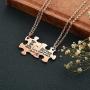 Top Plaza 2 Pcs Best Friends Friendship BFF Necklaces Set Puzzle Matching Alloy Pendant Necklaces