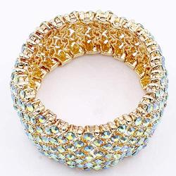 Lavencious Tennis Rhinestone Stretch Bridal Bracelets Evening Party Jewelry for Women Girl, Womens Stretch Bracelets