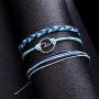 kelistom Wave Charm Strand Bracelet Set Handmade Braided Wax Rope Adjustable Waterproof String Bracelets Friendship Jewelry