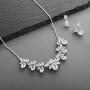 Mariell Multi-Shaped Pear and Marquise Cubic Zirconia Necklace Earring Wedding Jewelry Set for Brides