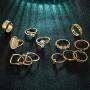 9-16 Pieces Stackable Joint Knuckle Midi Finger Ring Sets,Boho Vintage Crystal Snake Sunflower Moon Star Crown Rings for Women Teen Girls