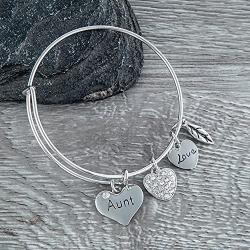 Infinity Collection Aunt Bangle Bracelet- Aunt Jewelry- Bracelets for Aunts for Special Aunt