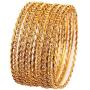 Touchstone ''Golden Bangle Collection Indian Bollywood Clear Rhinestone Beautiful Wire Wrapped Combination Jewelry Bangle Bracelets Set of 13. in Antique Gold Tone. for Women