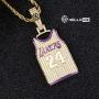 HELLOICE Holiday Gifts Iced Lakers 24 Jersey Necklace for Women Men Basketball Fans Pendant