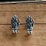 Cinlan 925 Sterling Silver Punk Gothic Rock Skull Hand Bone Earrings Cinlan 925 Sterling Silver Punk Gothic Rock Skull Hand Bone Earrings