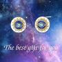 YFN Sterling Silver Evil Eye Earrings Greek Protection Jewelry Gifts for Women Ladies
