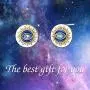 YFN Sterling Silver Evil Eye Earrings Greek Protection Jewelry Gifts for Women Ladies