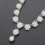 HapiBuy Crystal Pearl floral Design Wedding Jewelry Set Necklace and Earring for Women and Brides Gold Color HapiBuy Crystal Pearl floral Design Wedding Jewelry Set Necklace and Earring for Women and Brides Gold Color