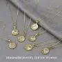 KissYan Round Initial Necklace 14K Gold Plated Alphabet Letter Pendant Circle Disc Necklace, A-Z Minimalist Jewelry Gift for Women Girl