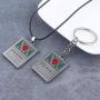 haress lfslk 2PC Hunter X Hunter Keyring Necklace GON Freecss License Phantom Troupe Spider Logo Pendant Keychain Necklace