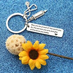 BAUNA Nurse Keychain Gift for Women Men Nursing Graduation Gift Nurse Appreciation Thank You Gift May You be Proud of The Work You Do The Person You are