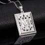 U7 Allah Necklace Square Shaped Hollow Design Muslim Jewelry with Chain 22''