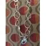 Of Earth and Ocean Sparkling Long Link Necklace, Handmade Circle Chain Link Necklace for Women - Silver Plated, Judith Stiles Jewelry