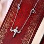YL Serotonin Necklace 925 Sterling Silver Heartbeat Pendant Infinity Heart Jewelry