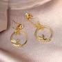 AOBOCO Fairy Earrings Sterling Silver Asymmetric Earrings Embellished with Crystals from Austria, Hypoallergenic Dangle Drop Earrings, Anniversary Birthday Flower Fairy Elf Jewelry Gifts for Women