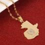 Stainless Steel Gold Color Guatemala Map Pendant Necklace Trendy Guatemala Flag Map Women Charm Jewelry