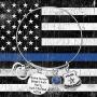 Police Mom Bracelet, Some Never Meet Their Hero, But I Raised Mine Jewelry, Police Handcuff Charm Bangle Bracelet for Women- Cop Mom Gift