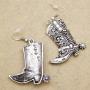RechicGu Western West Cowgirl Texas Boots Spur Dangle Drop Earrings Rodeo Boho Fancy Dress Costume