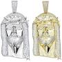 Huge 3'' Solid 925 Sterling Silver Iced Jesus Piece Pendant - Mens - Great for Any Chain! Large Hip HOP Style