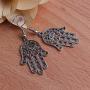 Ancient Evil Eye Hamsa Fatima Hand Drop Earrings for Women Filigree Palm Dangle Earring Jewelry