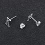 AoedeJ Fashion Initial Letter Earrings 925 Sterling Silver Small Letter Alphabet A-Z Stud Earrings Girls hypoallergenic
