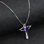 Birthstone Necklaces Cross Necklace for Women Girls Cubic Zirconia Angel Wing Birthstone Heart Charm Pendant Necklace Gifts for Valentine
