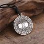 Ztuo Tree of Life World Tree Pendant Norse Vikings Runes Amulet Necklace Nordic Talisman