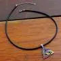 Celtic Knot Jewelry Rainbow Colored Charmed Triquetra Trinity Medieval Pagan LGBT Pride Gay Lesbian Transgender Bisexual Silver Pewter Pendant Necklace Charm Wicca Protection Amulet W Black PVC Cord