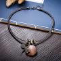 COOSTUFF ANNA Brown Wooden Choker Chunky Pendant Necklaces for Women