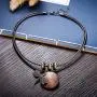 COOSTUFF ANNA Brown Wooden Choker Chunky Pendant Necklaces for Women COOSTUFF ANNA Brown Wooden Choker Chunky Pendant Necklaces for Women