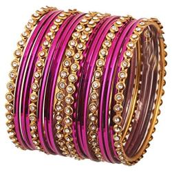 Touchstone ''Colorful Collection'' Indian Bollywood Alloy Single Line Clear Rhinestone And Textured Color Bangle Bracelets In Antique Gold Tone For Women.