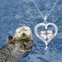 SEIRAA Otter Necklace Sea Otter Heart Pendant Necklace for Otter Lovers Otterly in Love with You Forever Birthday