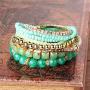 Hanpabum 6 Sets Bohemian Beaded Bracelets for Women Girls Multicolor Stretch Multilayered Stackable Bracelet Set
