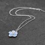 TUSHUO Tiny Myosotis Pendant Necklace Blue Forget Me Not Flower Girls Wedding Jewelry