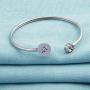 Zuo Bao Simple Zodiac Sign Cuff Bracelet with Birthstone Birthday Gift for Women