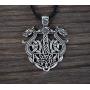 HAQUIL Dragon Necklace - Metal Alloy, Viking Double Dragon Pendant - PU Leather Cord, 19.7''
