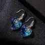 Swarovski Crystal Hollow Heart Drop Dangle Earrings for Women Fashion 14K Gold Plated Hypoallergenic Jewelry