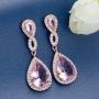 EVER FAITH Womens 925 Sterling Silver Zircon Wedding 8-Shaped Infinity Pierced Dangle Earrings Clear