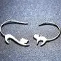ONLYJUMP Cute Cat Dangle Stud Earrings for Women Girls Fashion 925 Sterling Silver Pull Through Animal Asymmetric Funny Earring Jewelry Birthday Gift ONLYJUMP Cute Cat Dangle Stud Earrings for Women Girls Fashion 925 Sterling Silver Pull Through Animal Asymmetric Funny Earring Jewelry Birthday Gift