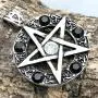 Wicca Jewelry Celtic Pentagram Pentacle Star Clear White-Black Crystal Gem Wiccan Pagan Witch Magic Healing Protection Amulet Pewter Mens Womens Pendant Necklace Charm Men Women w Silver Ball Chain Wicca Jewelry Celtic Pentagram Pentacle Star Clear White-Black Crystal Gem Wiccan Pagan Witch Magic Healing Protection Amulet Pewter Mens Womens Pendant Necklace Charm Men Women w Silver Ball Chain
