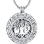 Ado Glo Christmas Memorial Gifts, Always in My Heart with 1 or 2 Vials Urn Locket Pendant Necklace, Tree of Life Cremation Jewelry for Ashes, Keepsake for Dad Sister Grandma Aunt Wife Daughter Mom