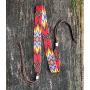 Mayan Arts Hat Band, Beaded Hatband Southwestern Cowboy or Cowgirl Hats, Leather Ties, Handmade in Guatemala 7/8 Inches x 21 Inches