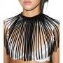 Mrotrida Tassel Bib Necklace Fashion Velvet Long Fringe African Chunky Choker Jewelry for Women Teen Girls Party Beach Black