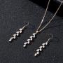 SWEETV Cubic Zirconia Wedding Jewelry Sets for Brides Birdesmaid, Crystal Marquise Bridal Necklace Earrings Set for Women, Prom Costume Jewelry Gifts