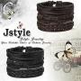 Jstyle 12Pcs Braided Leather Bracelet for Men Women Cuff Wrap Bracelet Adjustable Black and Brown (A:12Pcs)