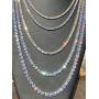 Harlembling Real Solid 925 Silver Mens Tennis Chain - 14k Gold Plated Or Natural Silver - 16-30'' - 3mm 4mm 5mm 6mm - Iced Out Hip Hop CZ Mens One Row Chain (18, 3mm Natural Silver)