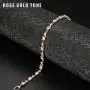 Finrezio Rose-Gold & Platinum Plated CZ Tennis Bracelets for Women Bridal Wedding Jewelry Bracelet Adjustable