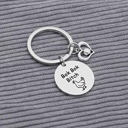 Chicken Mom Keychain Bok Bok Bitch Jewelry for Chicken Lady Gift