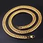 U7 Men Thick Chain Necklace Bracelet Set 316L Stainless Steel 18K Gold Plated 12MM Wide Franco Curb Chains, Length 8.3-36 Inch, 3 Color Choice, Gift for Father or Boyfriend